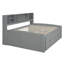 Full Size Wood Daybed with 2 Bedside Cabinets, Upper Shelves & 4 Storage Drawers, Grey-118661109