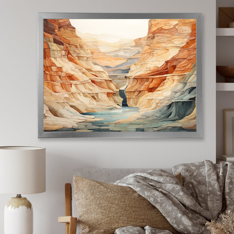 Minimalisme dans un canyon, impression sur toile, H 24 po x l 32 po x P 1 po, Cadre simple argenté