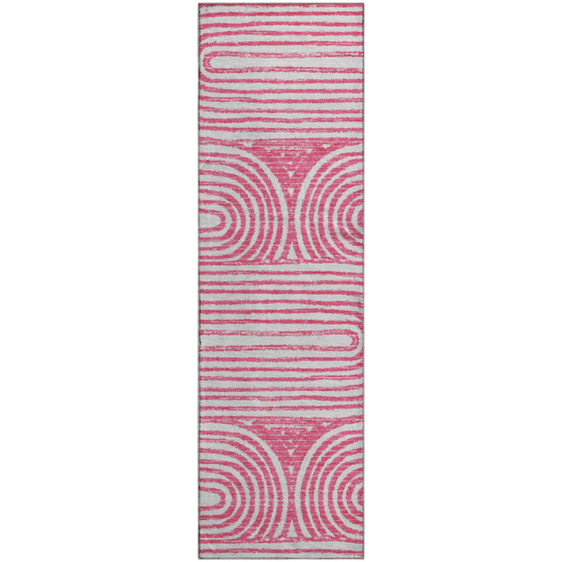 Premium Machine Washable Cerrito AMF540 Blush Rug, Runner 2'3" x 7'6"