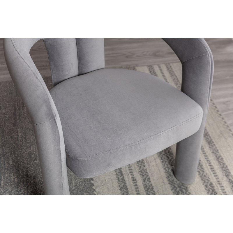 Ensemble confortable de chaises d'appoint rembourrées en velours pour divers espaces, Gris