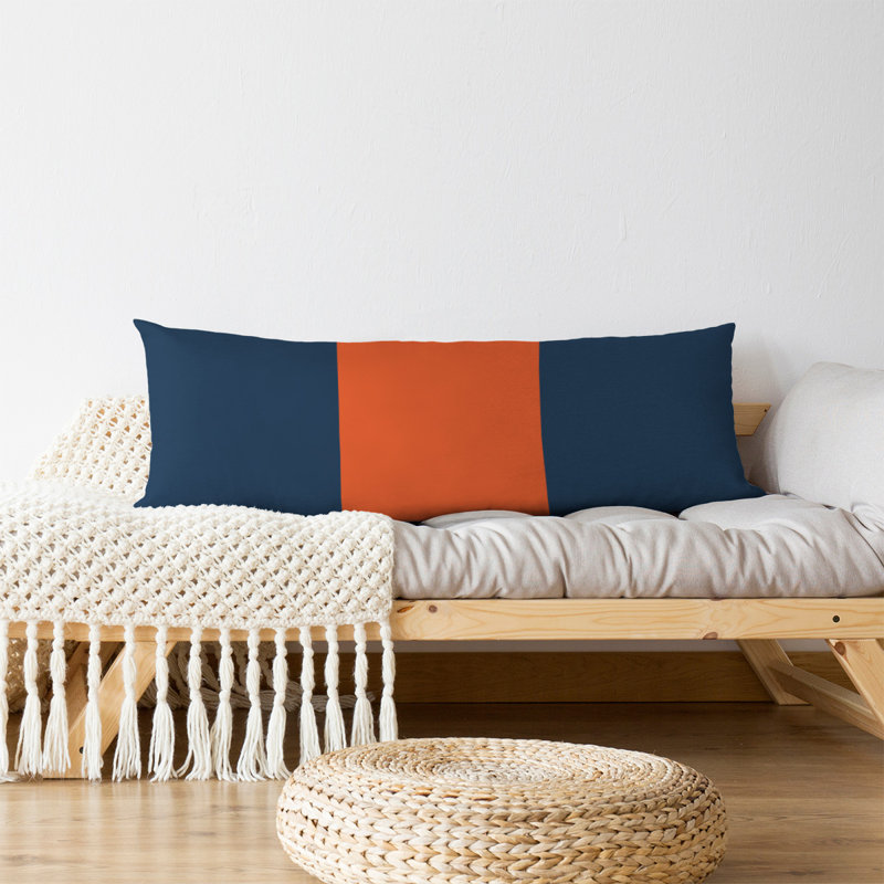 Oreiller de corps en polyester / polyester Arizona Football Stripes, NFL, Bleu marine et orange