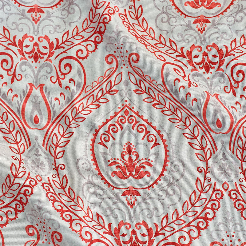Apolinaras Victoria Ring Top Eyelet Curtains, Red, 229cm Width x 229cm Drop