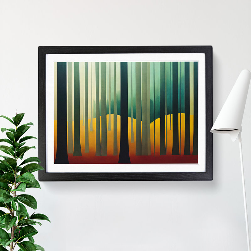 Awe Inspiring Abstract Forest - Single Picture Frame Print, Black Framed, 46cm H x 64cm W x 2cm D