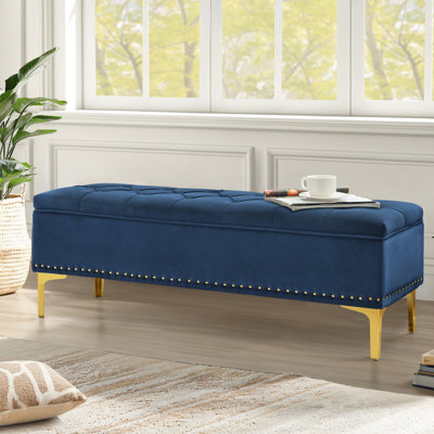 Brishaun Linen Upholstered Storage Bench