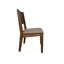 Loe Dining Side Chair Set Of 2, Panel Backrest, Grey Faux Leather, Brown