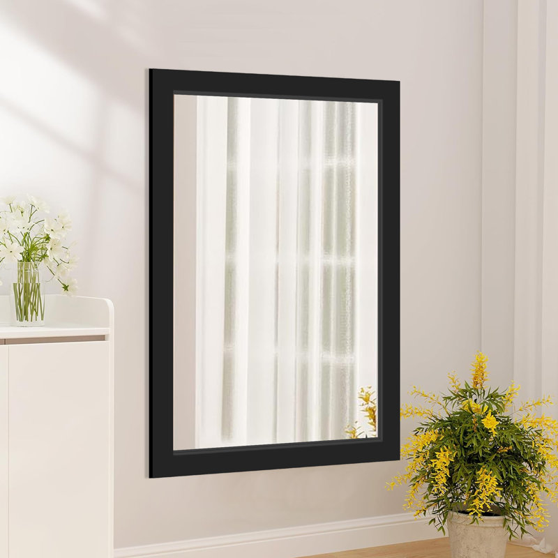 Wood Rectangle Mirror, Black, 54" x 36"