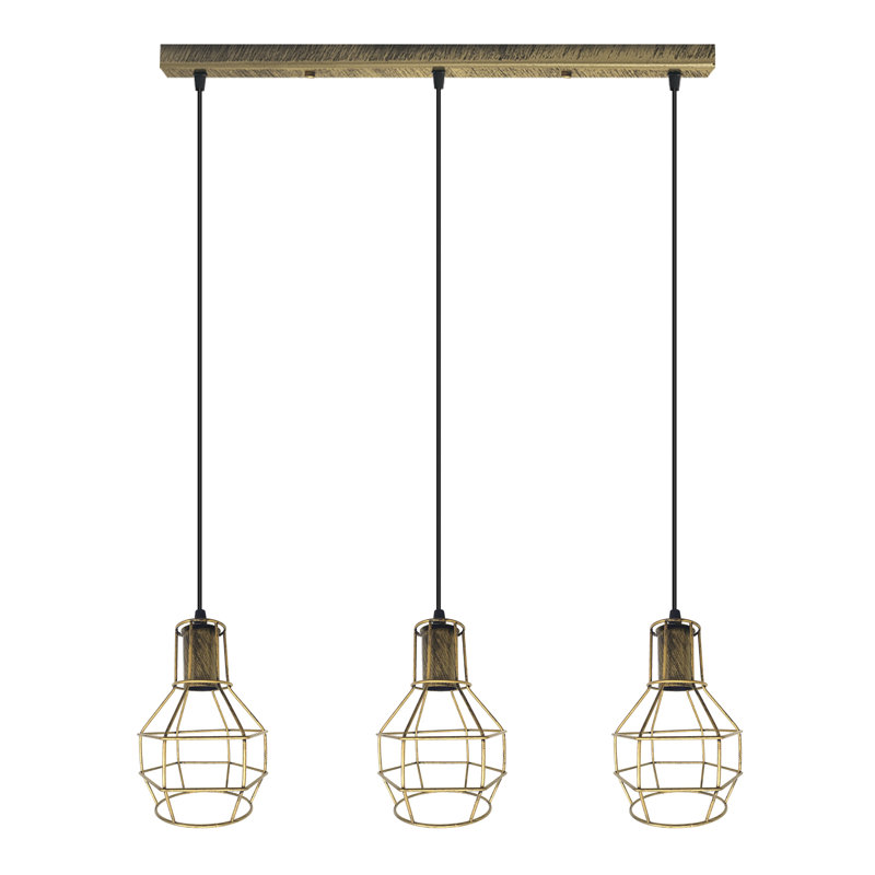 3 - Light Pendant, Brushed Brass