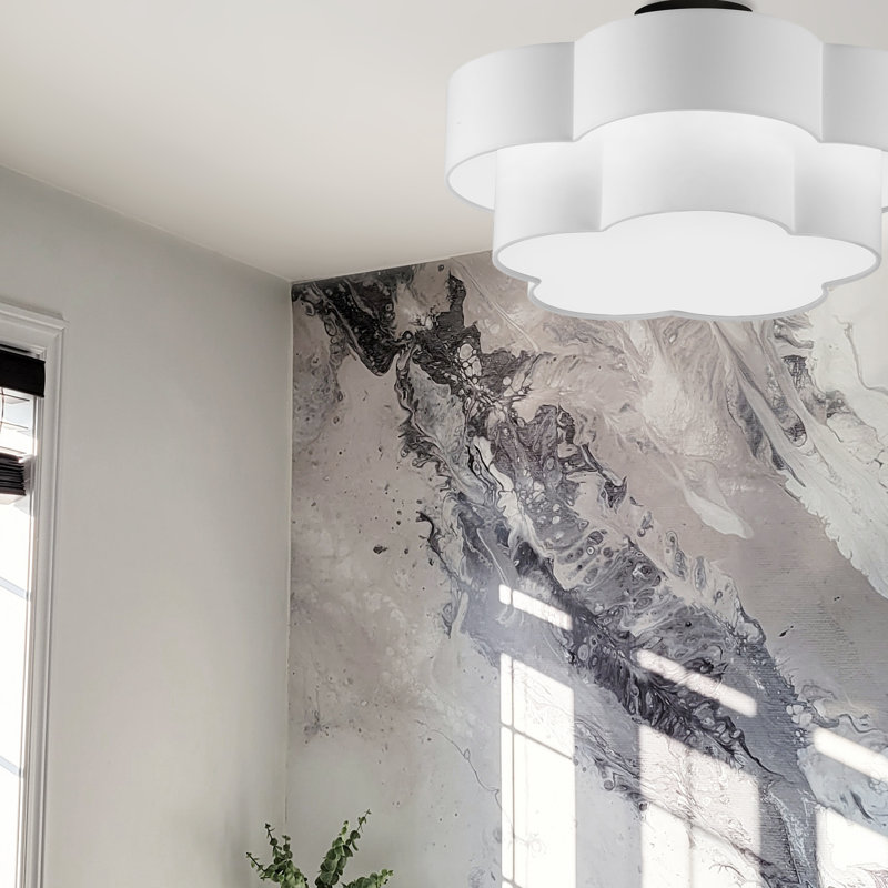 Plafonnier encastré 3 lumières Ialiyah, Blanc, Noir mat