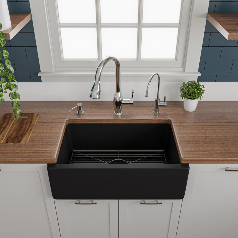 29.88'' L Single Bowl Fireclay Kitchen Sink
