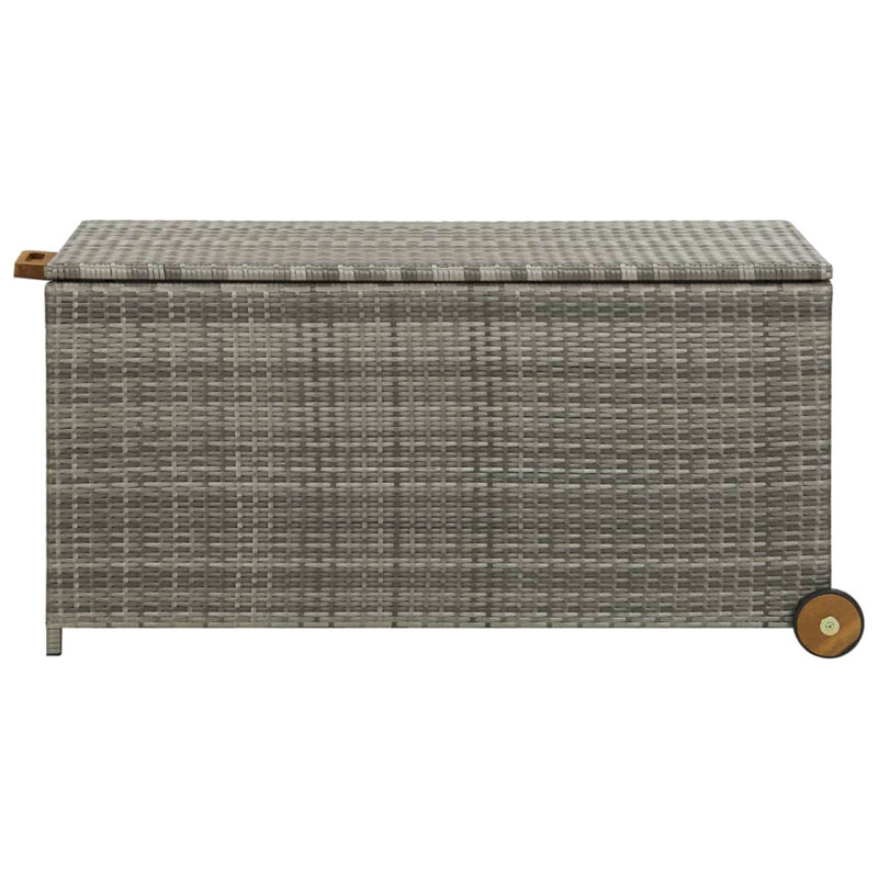 WFX Utility 120cm W 50L Water Resistant Wicker Deck Box with Wheels, Light Grey