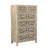  35" Gray Solid Wood Six Drawer Chest