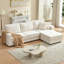 Canapé modulaire en L avec méridienne réversible, canapé rembourré en tissu de lin avec coussins et coussins amovibles, mobilier de salon moderne-427376277