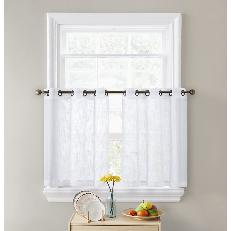 Gracie Oaks Aleksander Tailored Cafe Curtain & Reviews | Wayfair