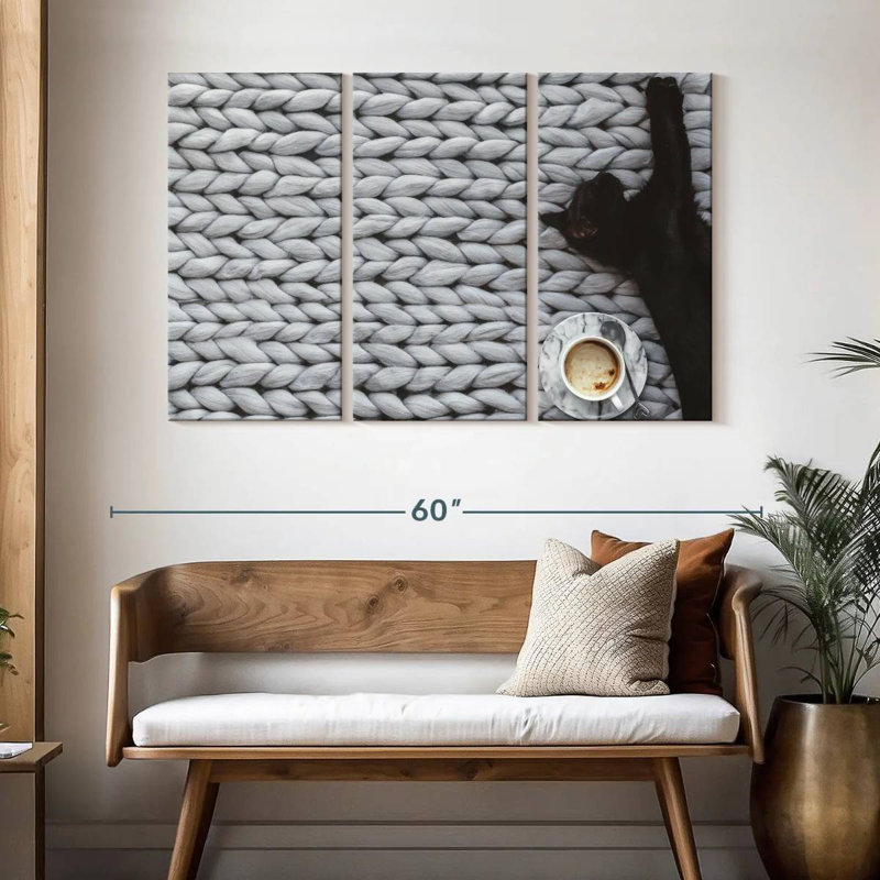 Brampt Lazy Black Cat, 32" H x 50" W