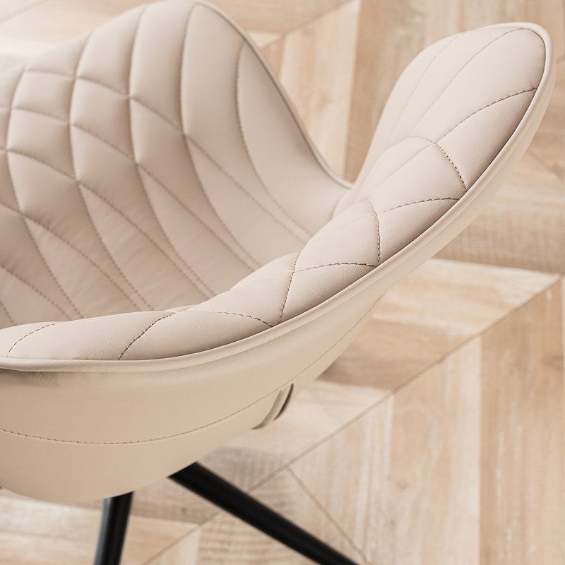 Maddoux Armless Swivel Office Chair Faux Leather Upholstered Waterproof Desk Chair Ergonomic Adjustable Computer Chair, Khaki
