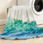 Jeté en molleton bleu flanelle ultra doux, imprimé Vagues Vagues-130089492