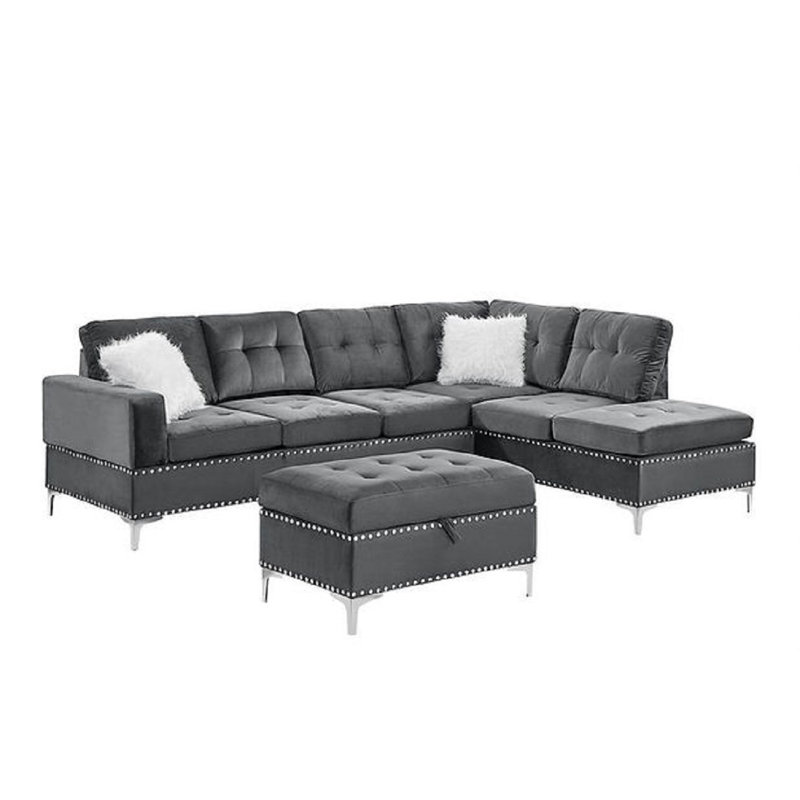 Canapé modulaire 2 pièces Naiden, Gris