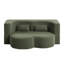 Canapé-lit moderne avec 2 coussins, canapé-lit en velours côtelé moelleux convertible, matelas pliant de 15 po pour le salon, lit d'invité, aucun assemblage requis, vert