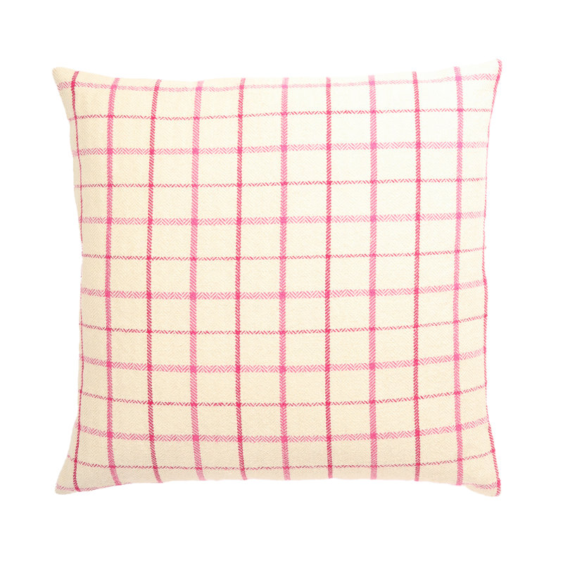 Housse de coussin London Plaid, Rose, Polyester