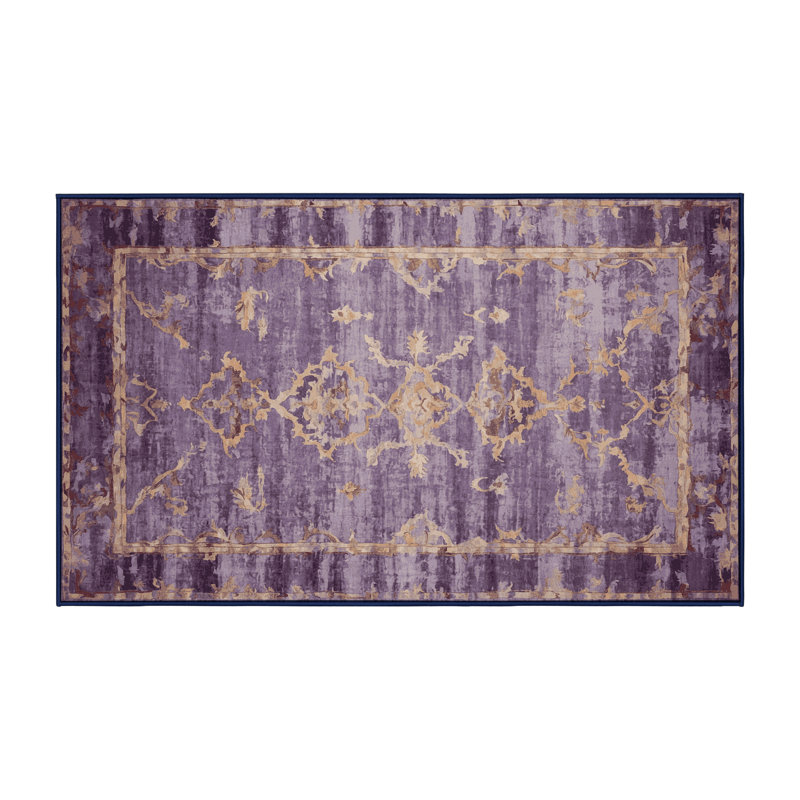 Tapis mauve lavable à la machine, Rectangle 8 pi x 10 pi