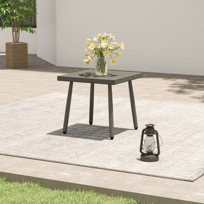 Mariene Rectangular Metal Outdoor Side Table , 18'' in. W 20'' in. D