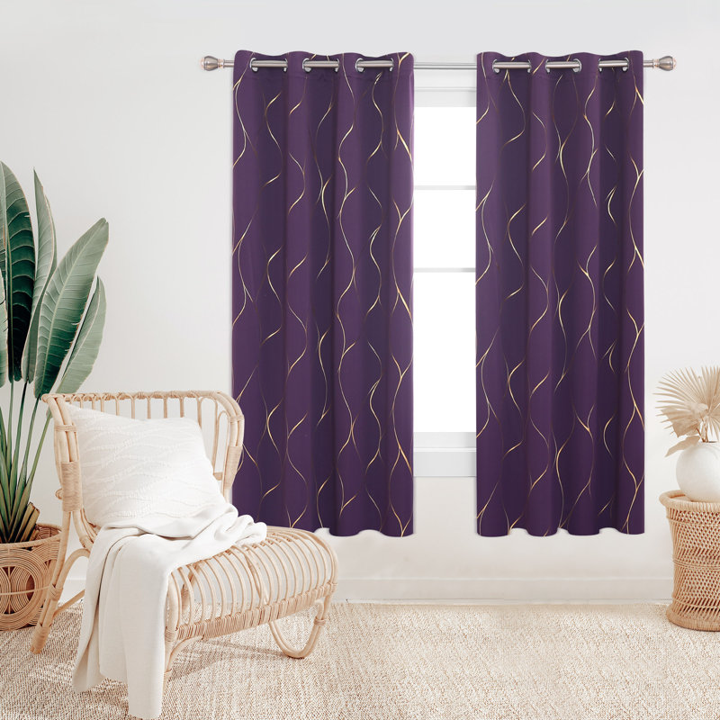 Valmar Blackout Curtain Pair, Width 168 x Drop 138cm, Purple Grape