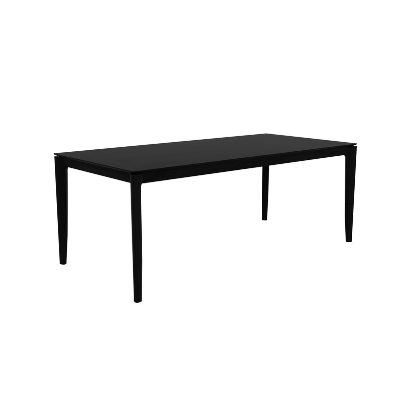 Bok Solid Wood Dining Table, Black, 30"H x 79"L x 37.5"W