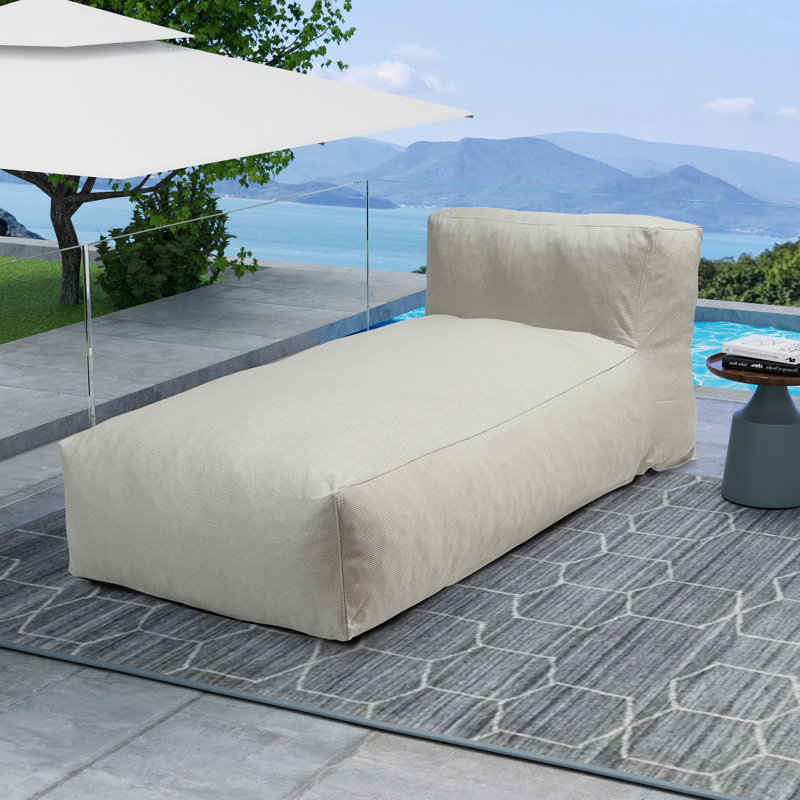 Lit de jour d'extérieur avec méridienne de patio avec coussin inclus pour la cour, la piscine et le patio, Linen