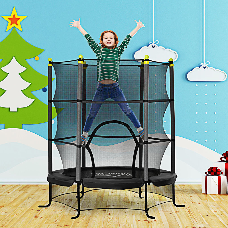 Trampoline pour enfants 5,3 pi Soozier, Noir, noir, noir, noir