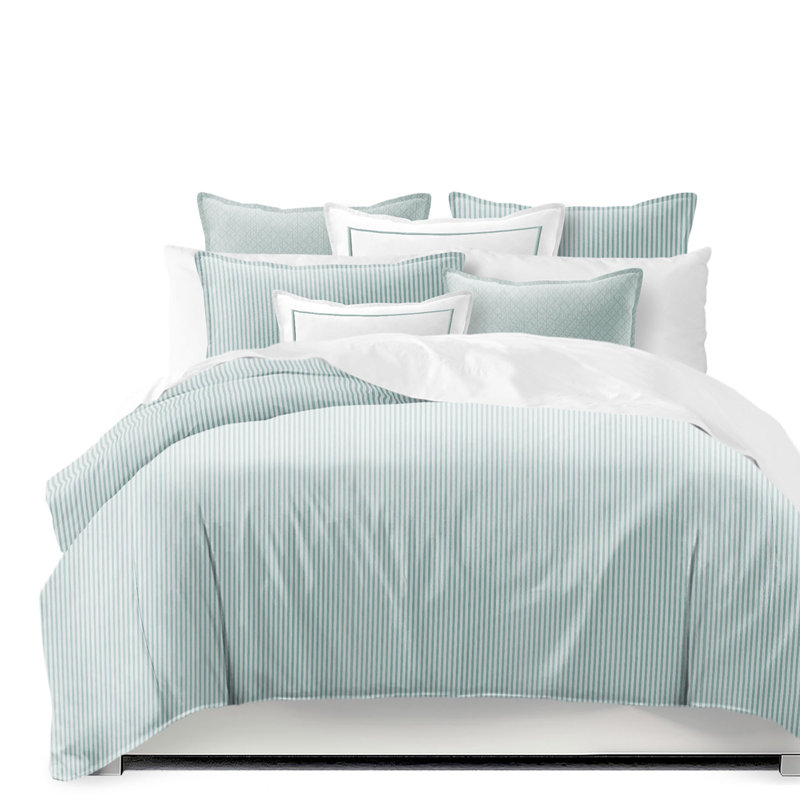 Glacier White Cotton Twin Coverlet Set with Pillow Shams