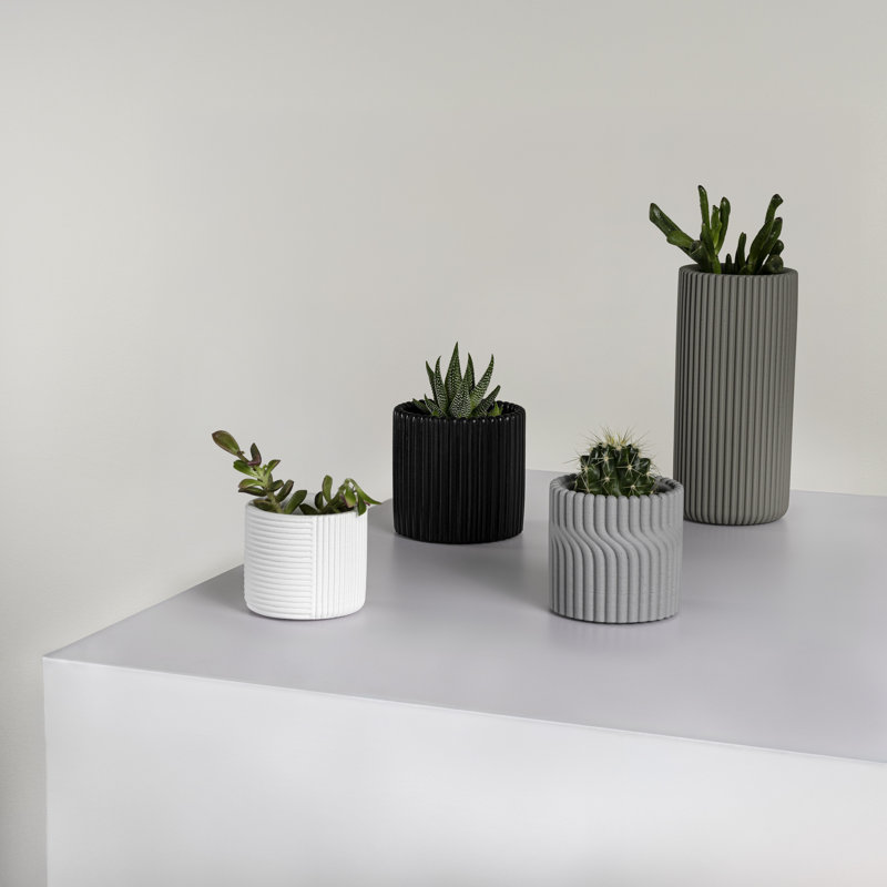 Ensemble de 4 vases Noa, Neutre monochrome mat
