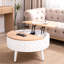 Table basse ronde avec rangement - table d'appoint relevable de 31,5 po, mobilier de salon Boho