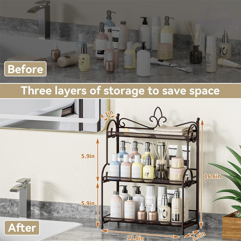 Motohiro Bathroom Tray, Brown
