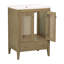 Meuble-lavabo 24 po avec lavabo en céramique, armoire de rangement en rotin avec deux portes et tiroir, structure solide, naturel