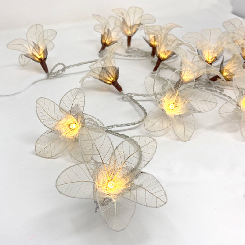 Anitta LED Natural Leaf Lilies String Light, Cream