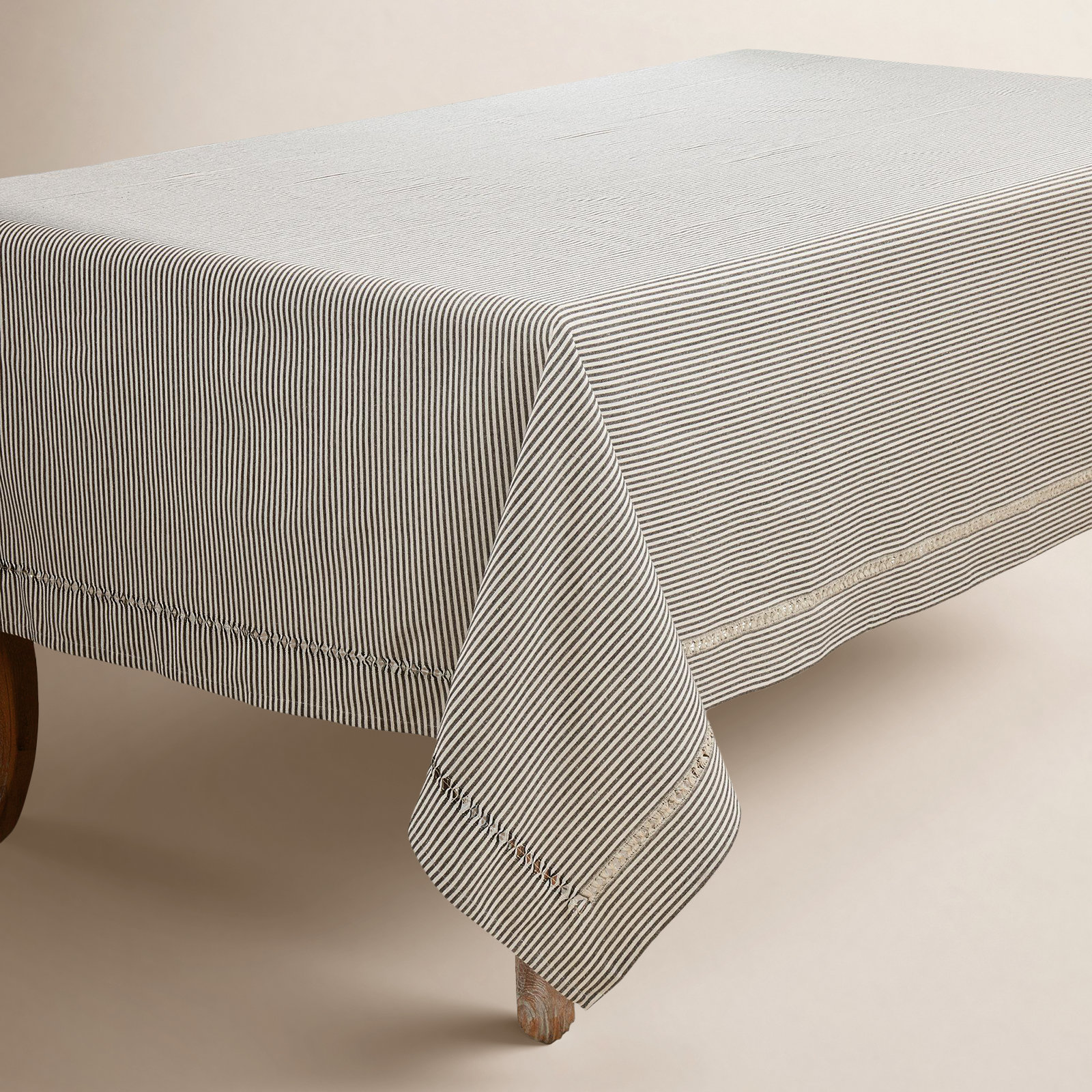 Jaylin Collection Striped Tablecloth, 104"L x 65"W