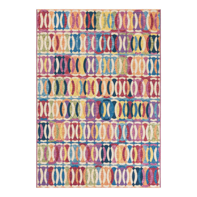 Keazia Washable Geometric Indoor / Outdoor Rug