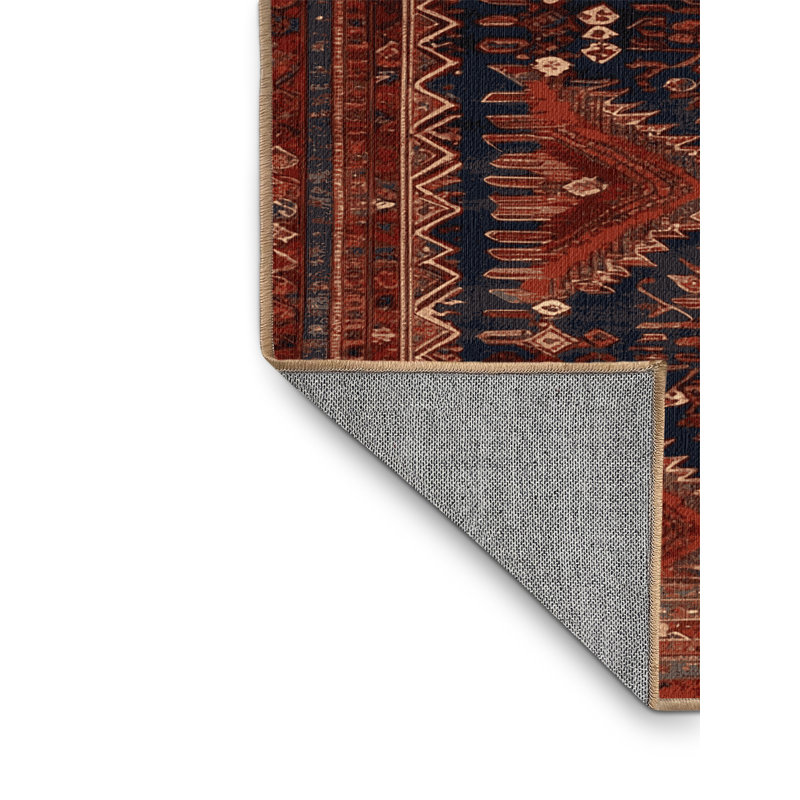 Machine Washable Persian Brown Area Rug, Round 5'