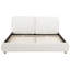 Grand lit plateforme tapissier avec deux têtes de lit amovibles, tissu Boucle, blanc