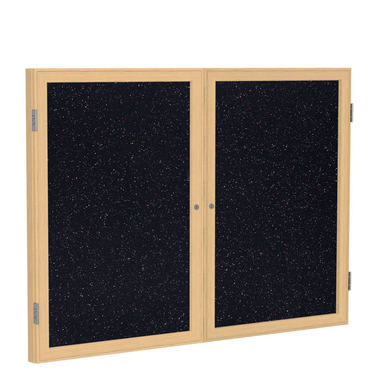 Tableau d’affichage clos cabinet, 3 pi x 5 pi, Chêne, Confetti