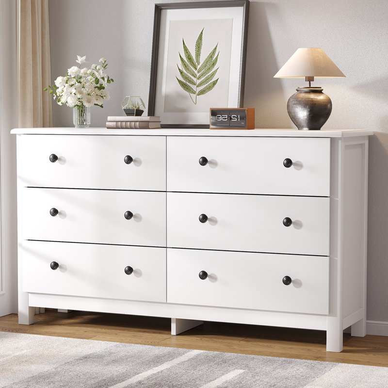 Nalea 47.2 " W 6 - Drawer Dresser, White