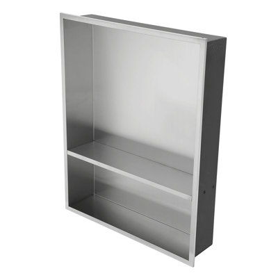 Stainless Steel Shower Niche Double Shelf
