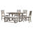 6-Piece Retro Dining Table Set for 6, 60" Wood Kitchen Table and Chairs Set of 4 with Bench Designed Trestle Base for kitchen & Dining Room-1731230559