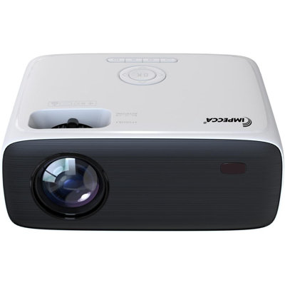 Impecca 180” Home Theatre Projector, 200 ANSI Lumens, 720P, Protective Case, Includes USB-C to HDMI Cable & Accessory Kit - White
