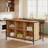 Modern 63" W Kitchen Island Table With Seating and 6 Spacious Storage and Breakfast Counter Table for Dining Room Kitchen