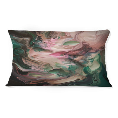 Coussin décoratif rose et vert Inner Worlds of Marble IV