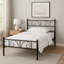 Adrina Minimalist Black Metal Bed Frame With Heart Scroll Design-1450832894