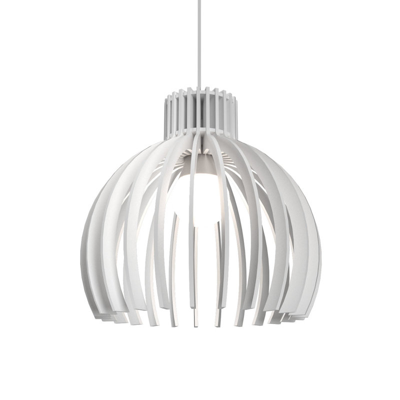 Mini American Walnut Globe Pendant Light with Black Accents