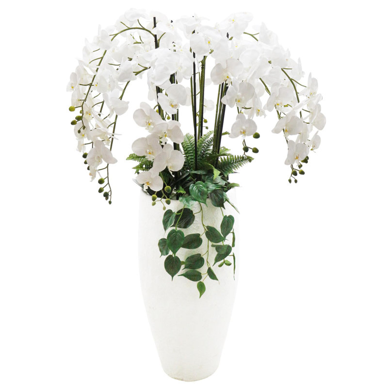 XL Commercial Artificial Plant Displays 150 cm H Faux Plant in Plastic Pot Liner, White
