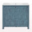 Organisateur de meuble-lavabo 36 po avec lavabo en céramique, ensemble d'armoire de rangement, bleu rétro-791739031